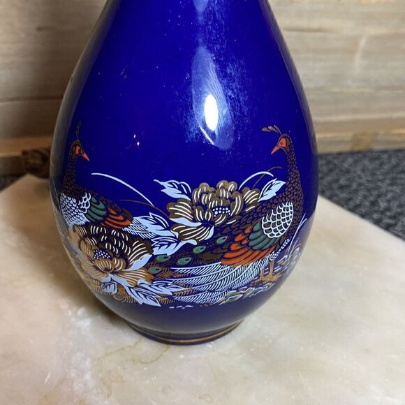 Vintage Peacock Ceramic Vase  - Picture 2 of 2